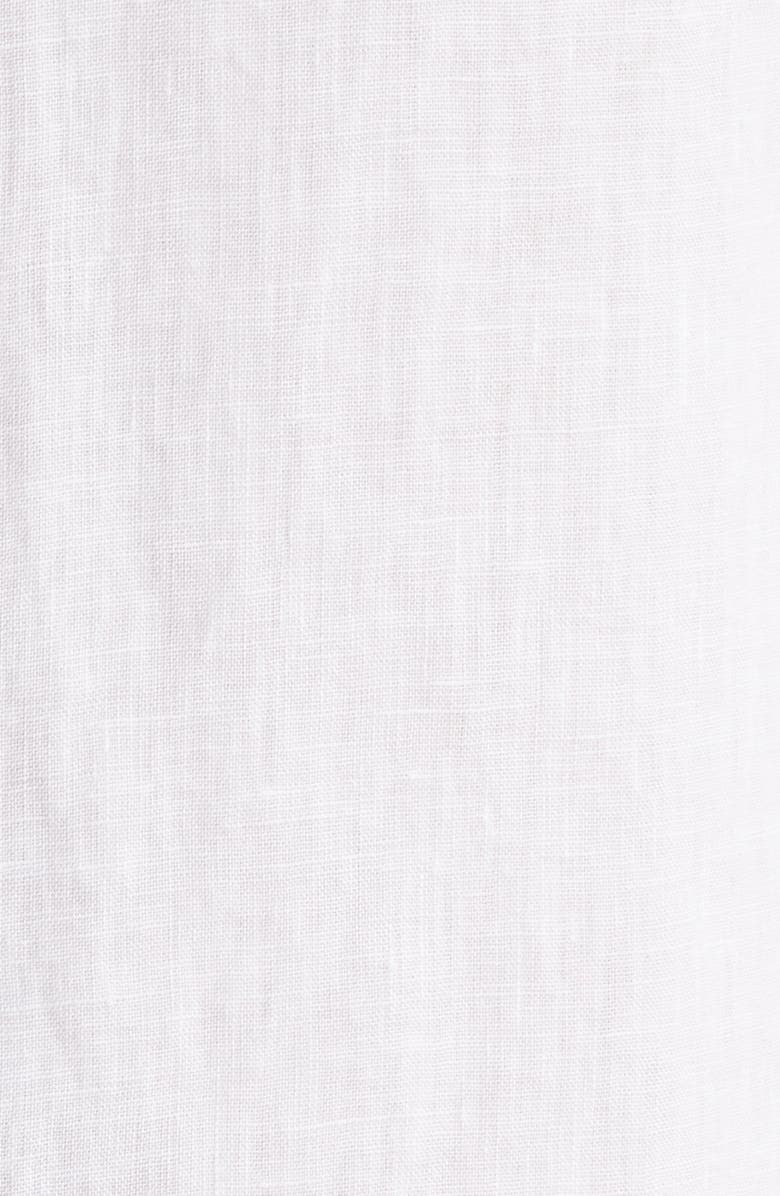 Bugatchi Axel Shaped Fit Linen Button-Up Shirt, Alternate, color, White