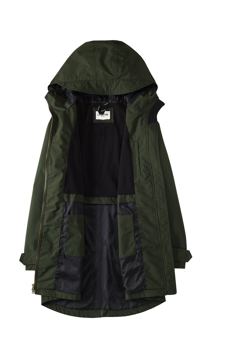 Lands' End Squall A-Line Rain Jacket, Alternate, color, Darkest Olive