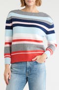 Madden Girl Stripe Boat Neck Sweater