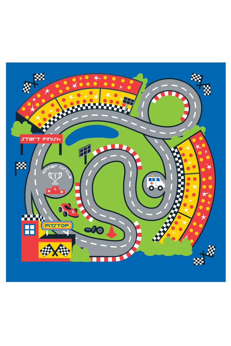 Pop It Up Pit Stop Tent With Race Mat Playhouse, Red, Alternate, color, Multicolored
