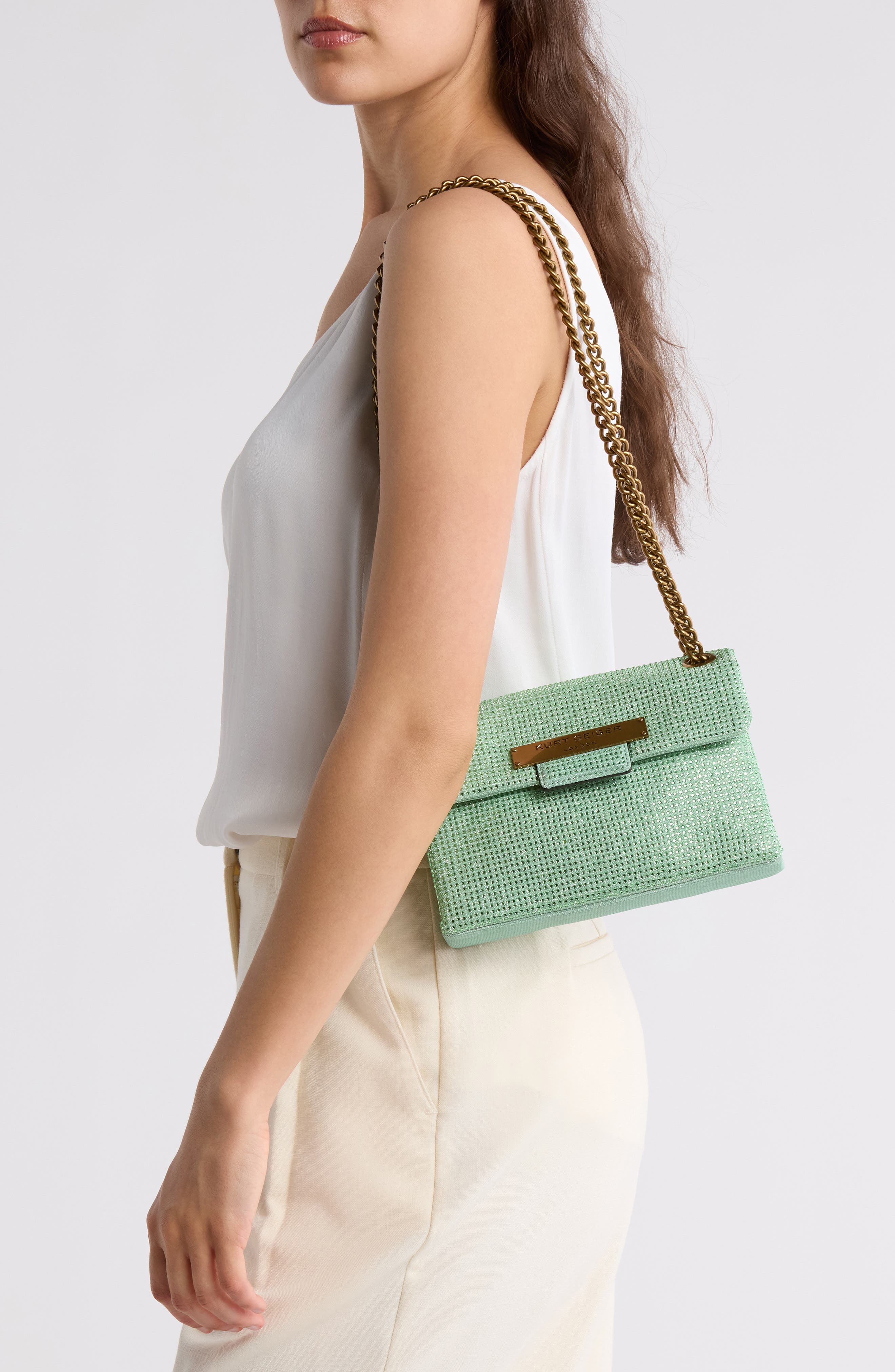 Kurt Geiger London Crystal Mini Plate Brixton Shoulder Bag, Alternate, color, 