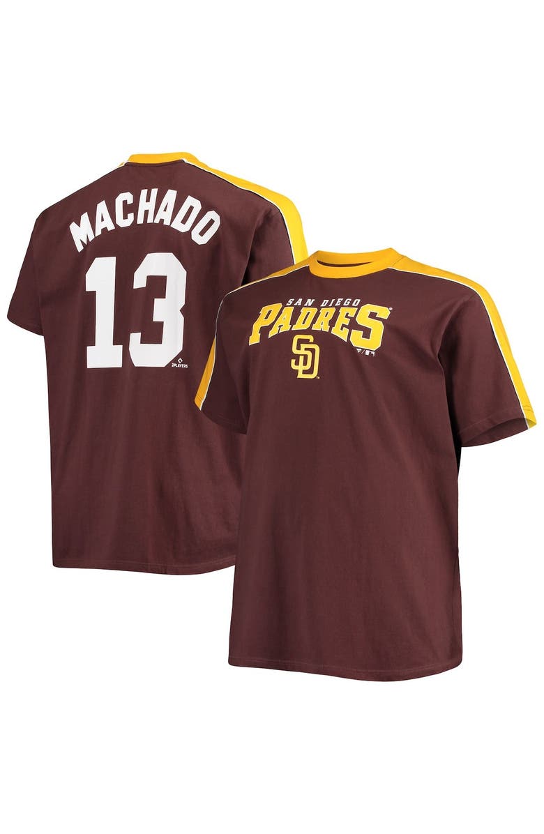 PROFILE Men's Manny Machado Brown/Gold San Diego Padres Big & Tall Fashion Piping Player T-Shirt, Main, color, 