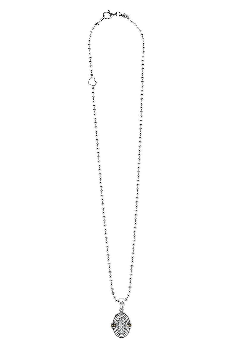 Beloved Diamond Oval Locket Necklace, Alternate, color, SILVER