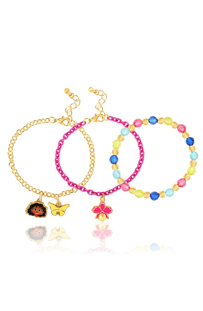 Disney Encanto Set of 2 Charm Bracelets and 1 Stretch Beaded Bracelet, 6", Main, color, Multicolor