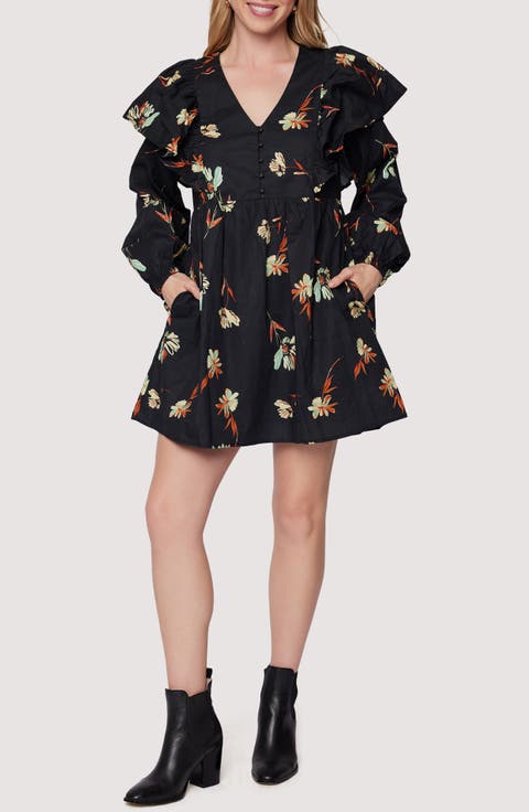 Field of Dreams Ruffle Long Sleeve Minidress