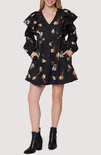 Lost + Wander Field Of Dreams Ruffle Long Sleeve Minidress