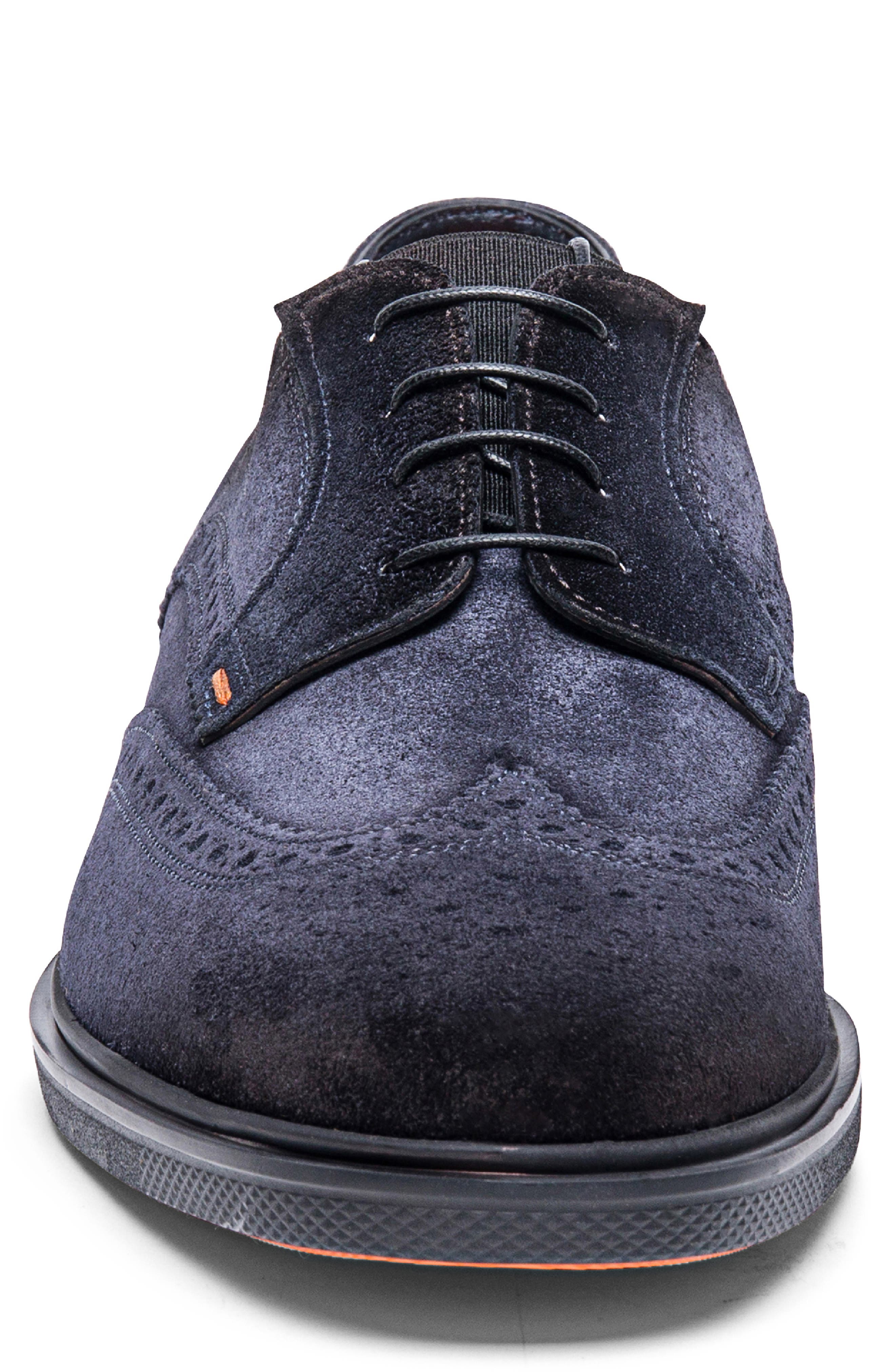 Santoni Easy Wingtip Derby, Alternate, color, Blue