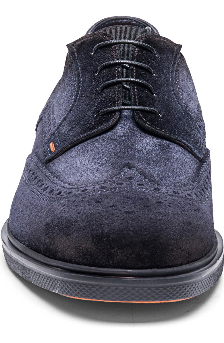 Santoni Easy Wingtip Derby, Alternate, color, Blue