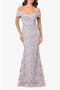 Off the Shoulder Embroidered Gown