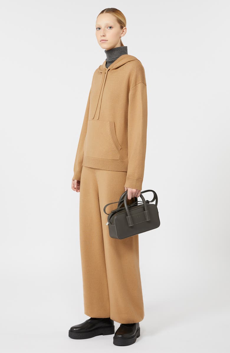 MM by Max Mara Loria Virgin Wool Sweater Hoodie, Alternate, color, Camel