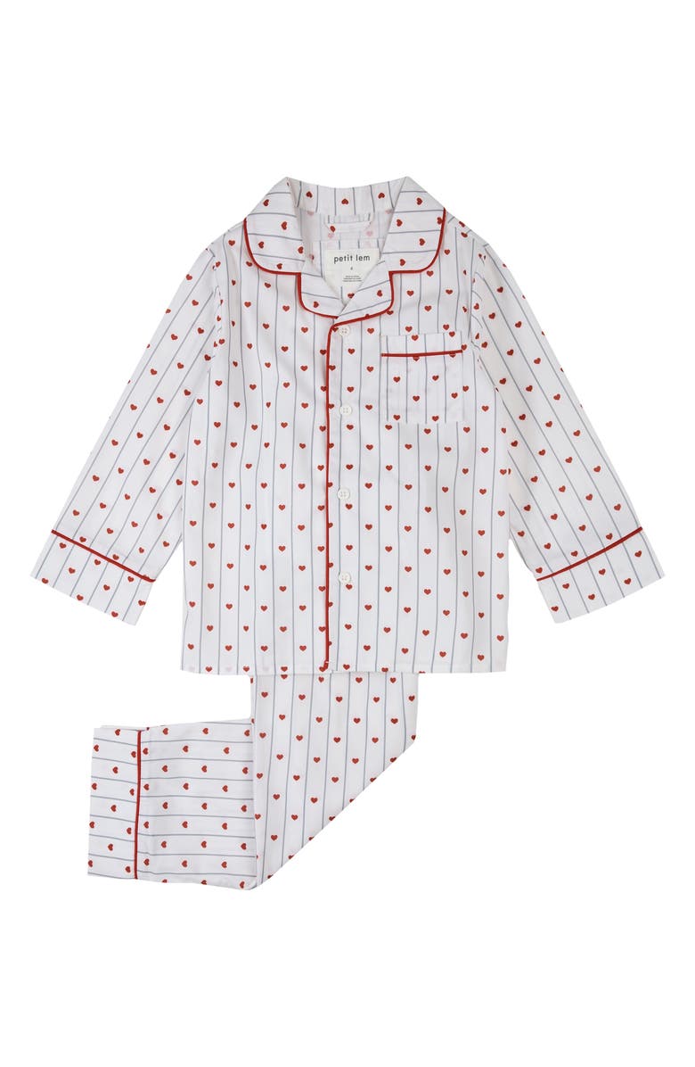 Petit Lem Kids' Fitted Two-Piece Pajamas, Main, color, Off White