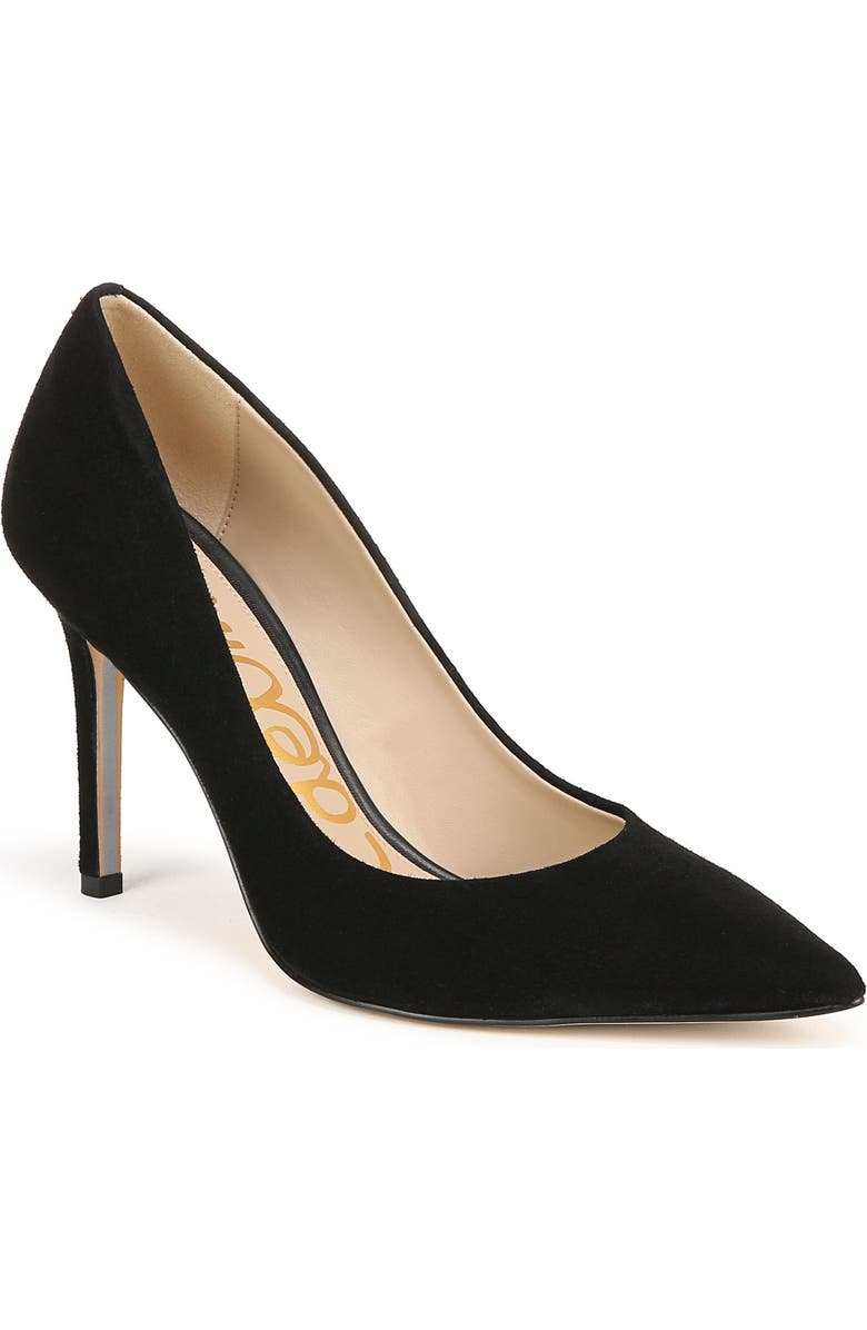 Sam Edelman Hazel Pointed Toe Pump, Main, color, Black Suede