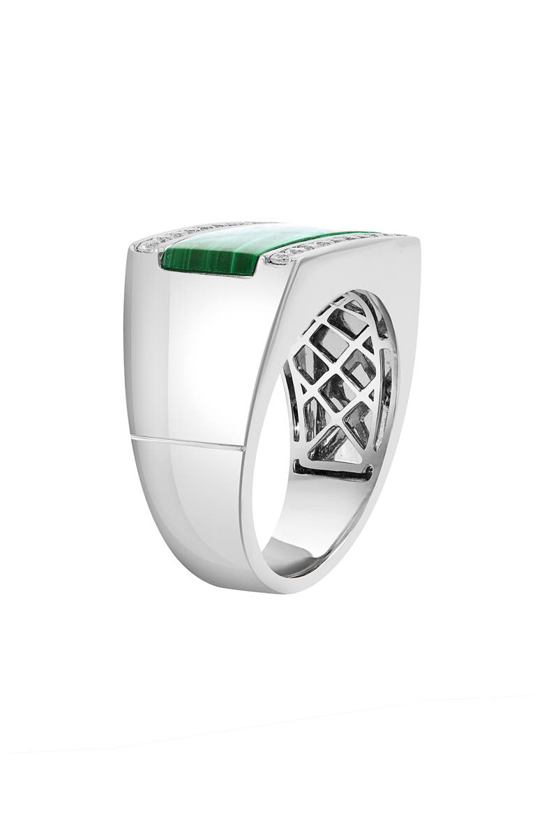 Sterling Silver Malachite Ring, Alternate, color, GREEN