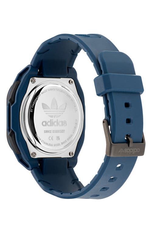Adidas Originals Blue Silicone Watch In Blue/black/blue
