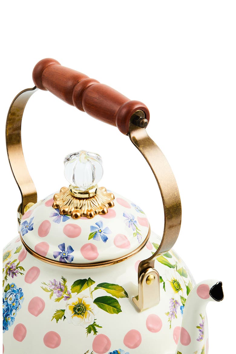 Wildflowers Enameled Steel 3-Quart Tea Kettle, Alternate, color, PINK
