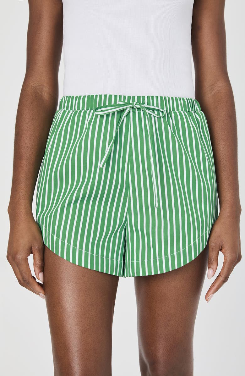 Alexis Stripe Cotton Drawstring Shorts