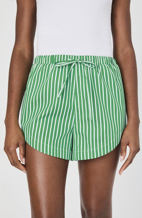 French Connection Alexis Rounded Drawstring Shorts In Green Summer White