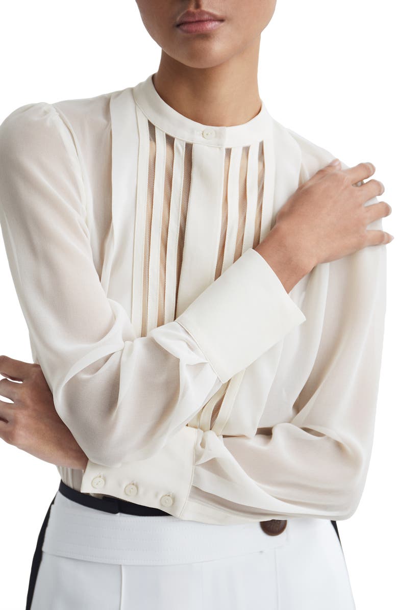 Reiss Noa Mesh Inset Blouse, Alternate, color,