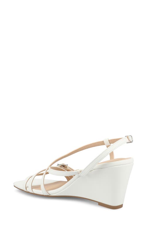 Shop Journee Collection Clinne Wedge Sandal In White Clinne