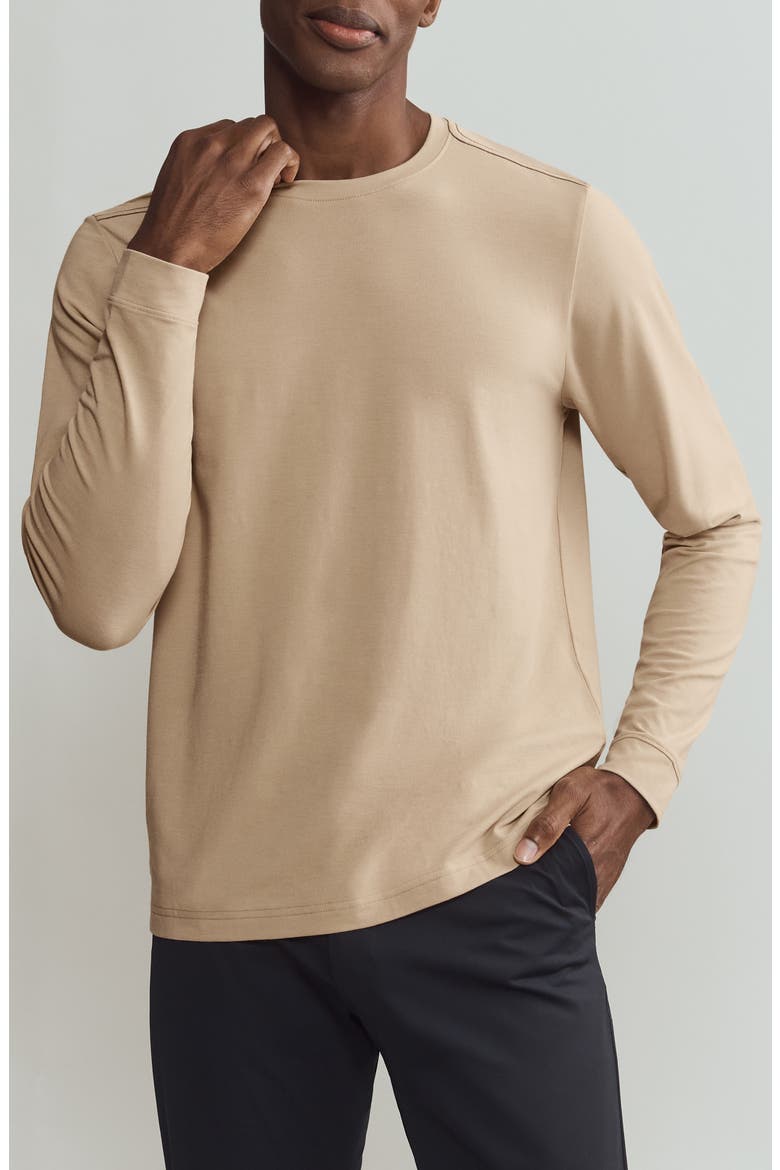 Origin Long Sleeve Crewneck T-Shirt, Main, color, SAVANNAH TAN
