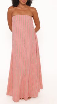 Petal & Pup Soph Strapless Cotton Maxi Dress