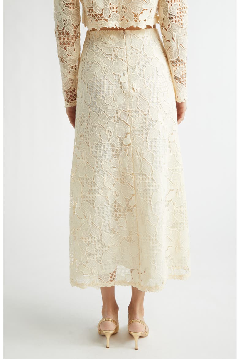 Lattice Guipure Lace Midi Skirt, Alternate, color, CREAM