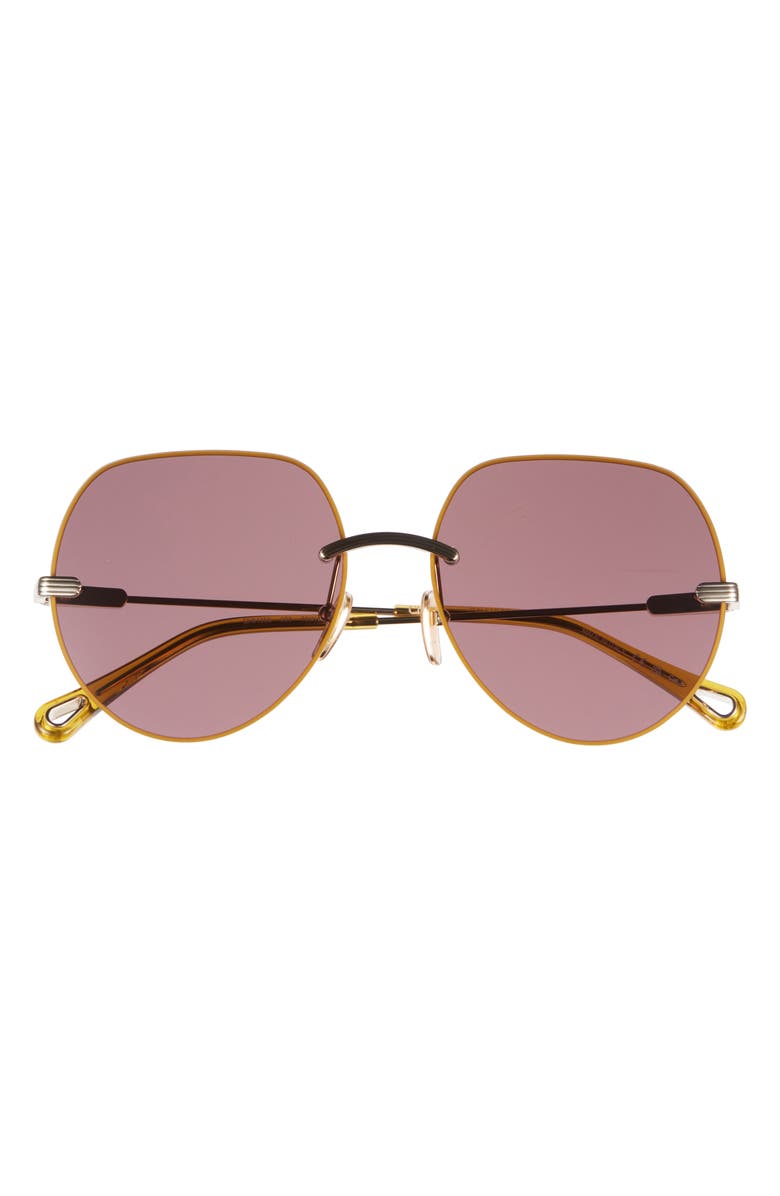 Chloé 58mm Round Sunglasses, Main, color, Gold Gold Violet
