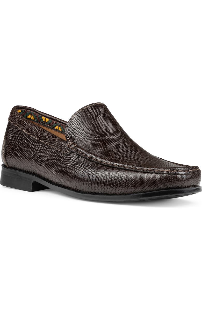 Donald Pliner Lizard Embossed Driver, Main, color, Dark Brown