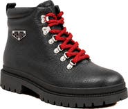 PHILIPP PLEIN Leather Mountain Boots Deer Print Triangle Placca Men