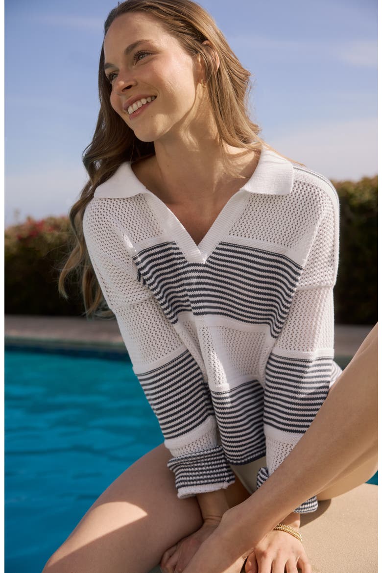 Ronnie Colorblock Sweater, Alternate, color, INK STRIPE