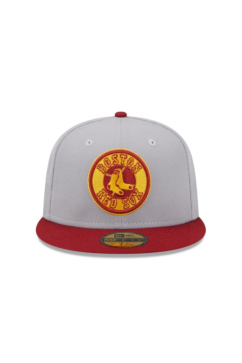 Men's New Era Gray/Red Boston Red Sox  Navy Undervisor 59FIFTY Fitted Hat, Alternate, color, Gray