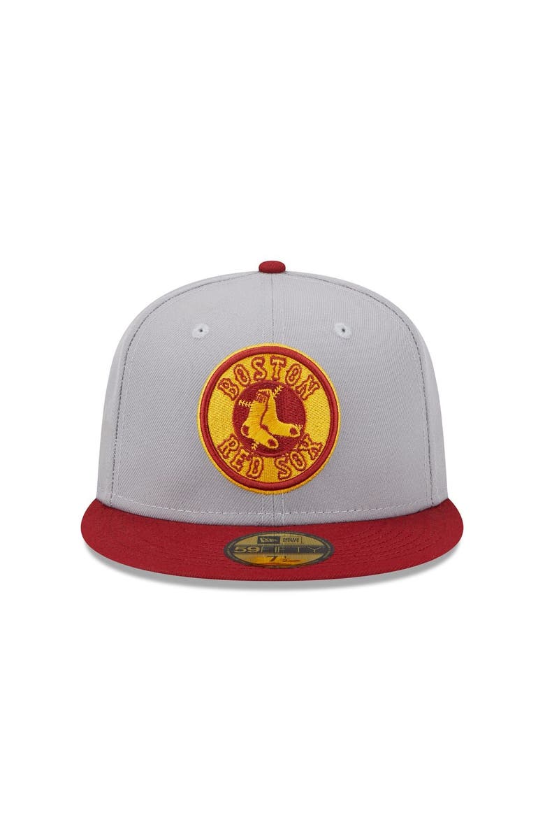 New Era Men's New Era Gray/Red Boston Red Sox  Navy Undervisor 59FIFTY Fitted Hat, Alternate, color, 