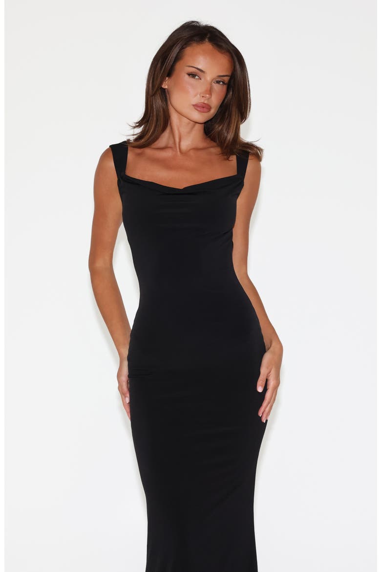 Morana Evening Dress, Alternate, color, BLACK
