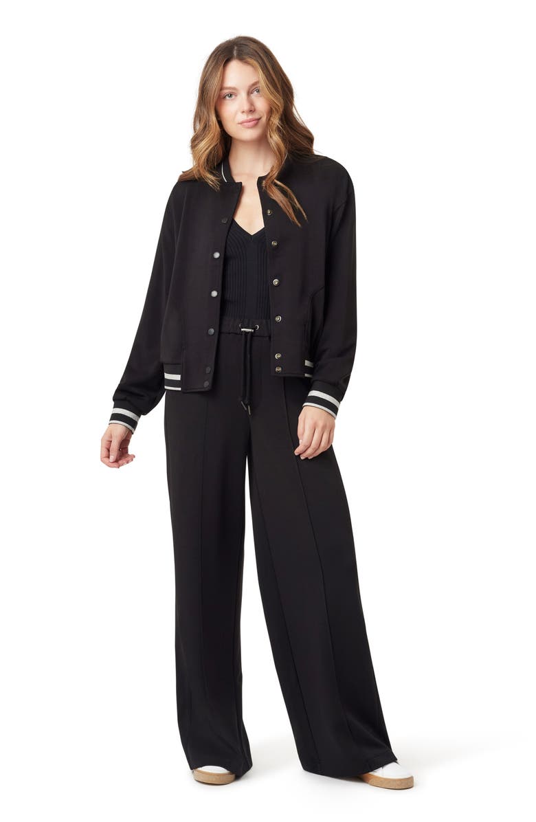 Scotch & Soda Stripe Trim Bomber Jacket, Alternate, color, Black Night