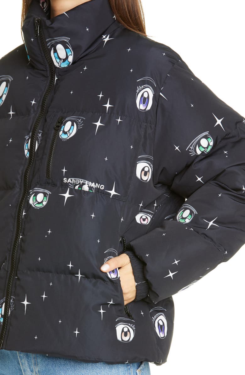 Sandy Liang Luna Eye Print Puffer Jacket, Alternate, color,