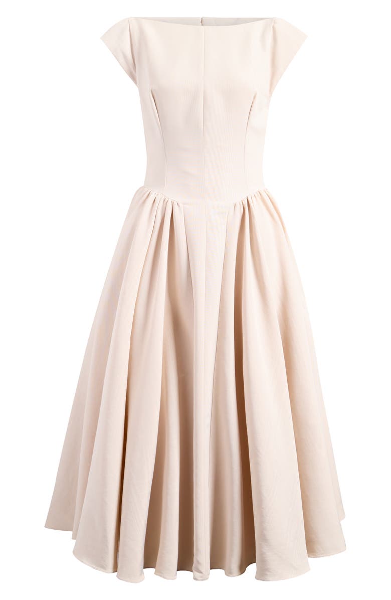 Debutante Open Back Satin Midi Dress