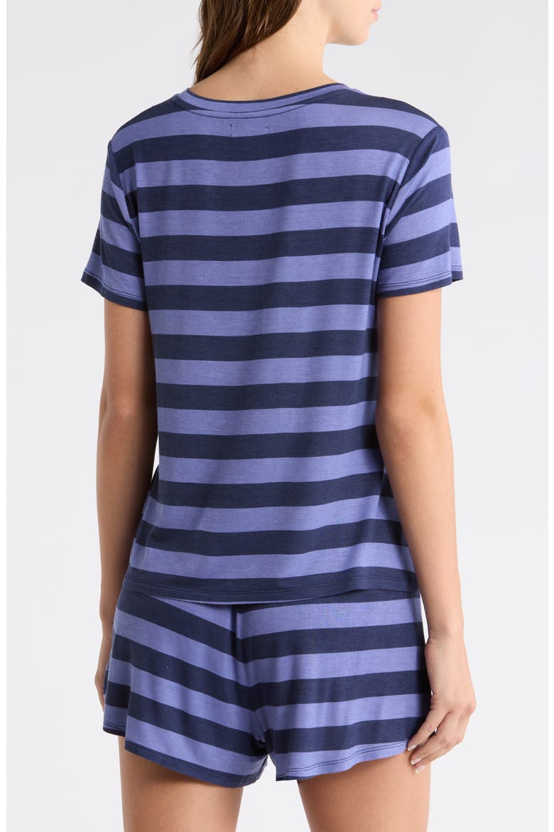 Jersey Shortie Pajamas, Alternate, color, NAVY PREPPIE STRIPE