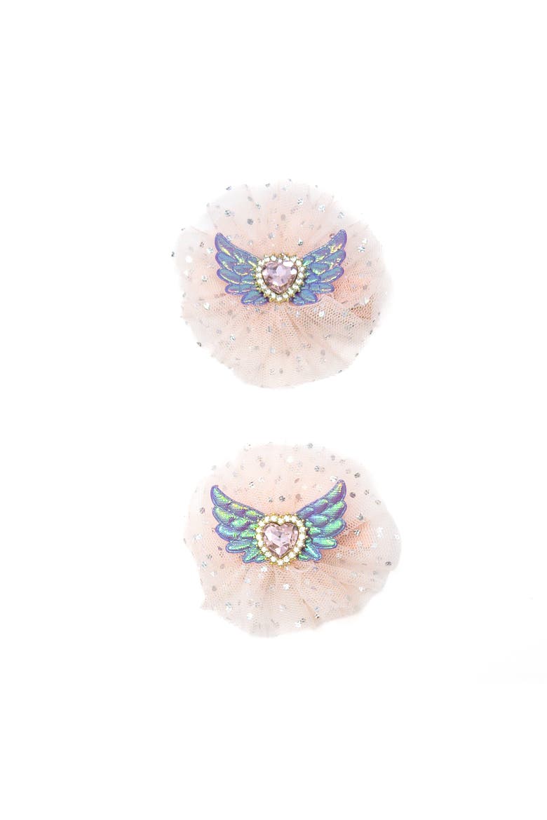 2pc Angel Sparkle Wings Clip Set, Alternate, color, Ivory Pink