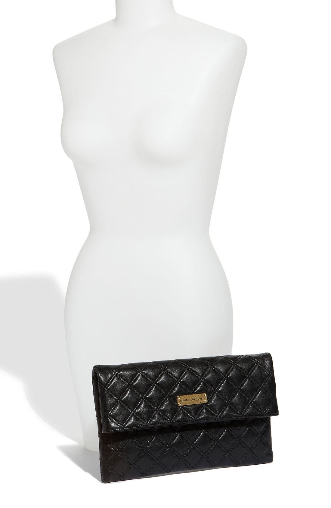 Marc Jacobs 'Large Eugenie' Quilted Leather Clutch, Alternate, color, 