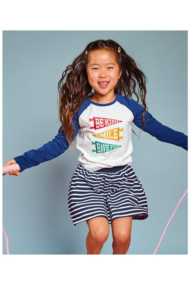 Girls Graphic Tee Shirt, Main, color, Ivory Positive Pennants