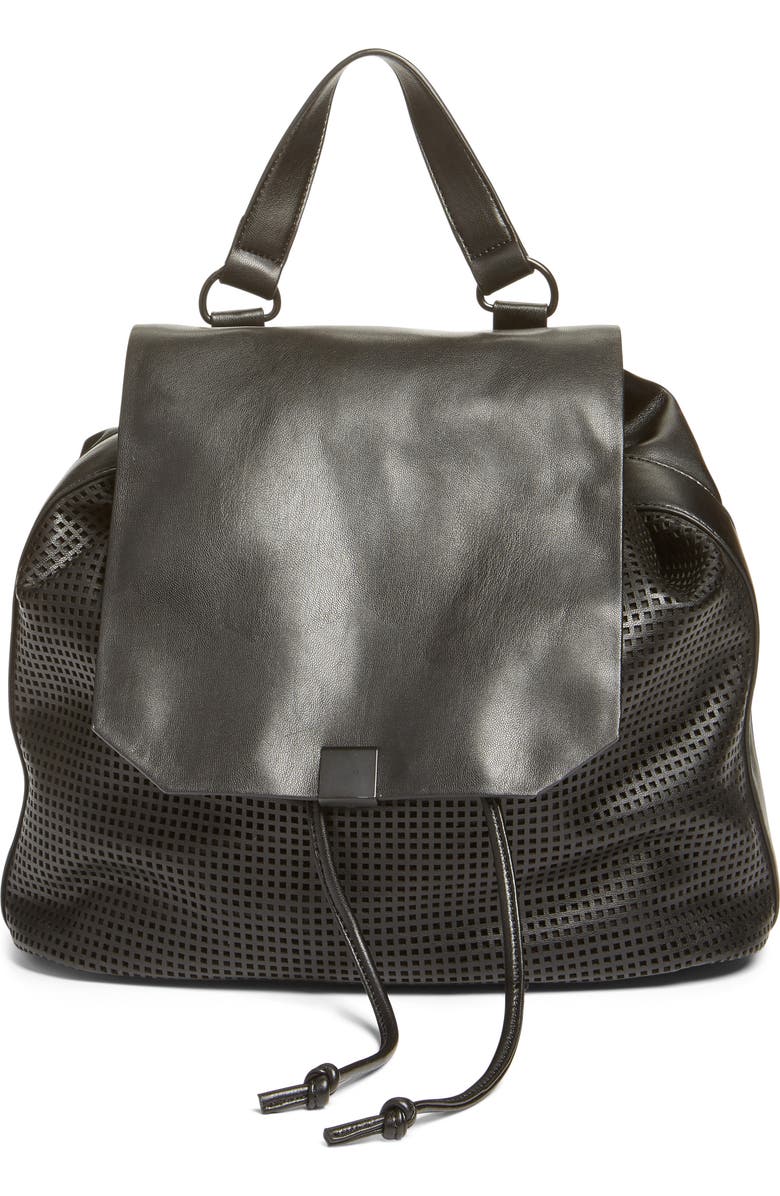 Phase 3 Perforated Faux Leather Backpack, Main, color,