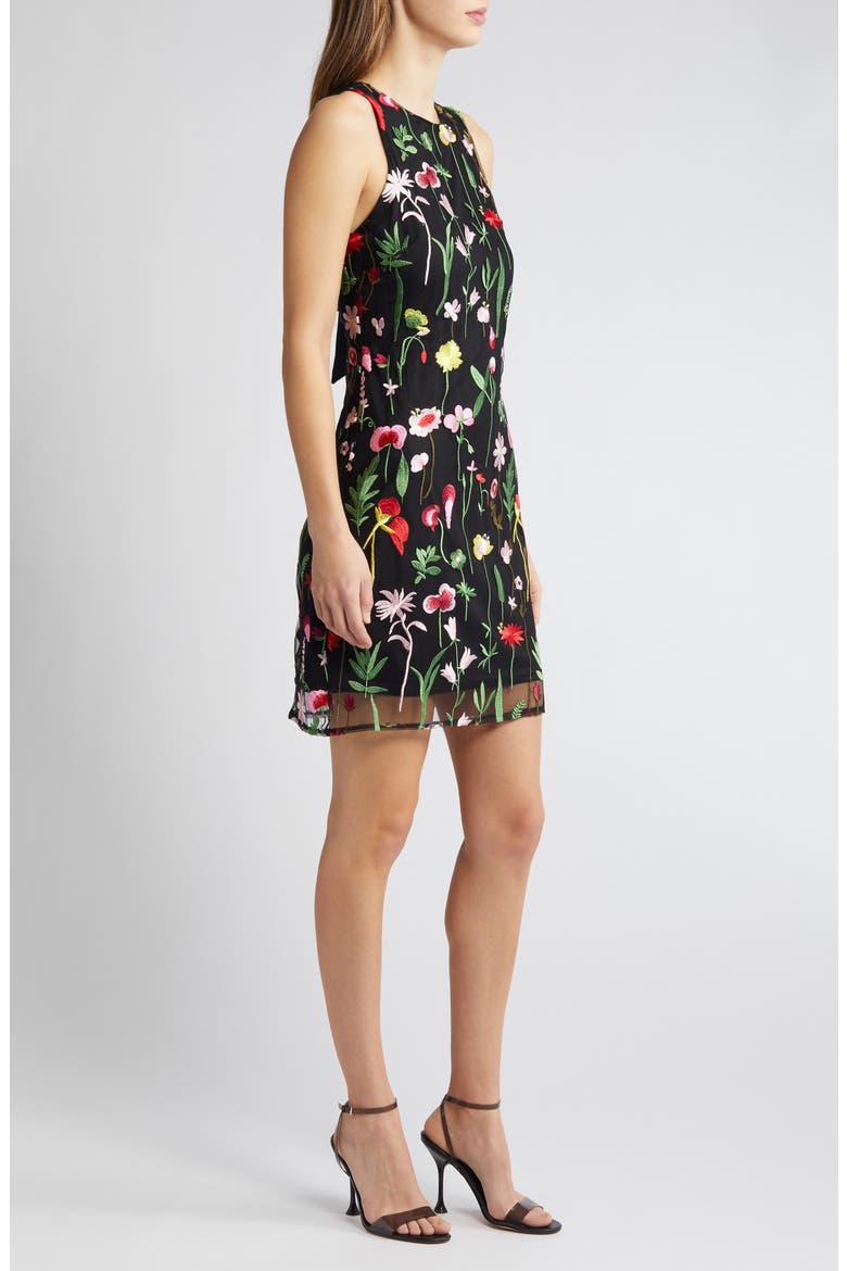 Embroidered Sleeveless Sheath Dress, Alternate, color, BLACK MULTI