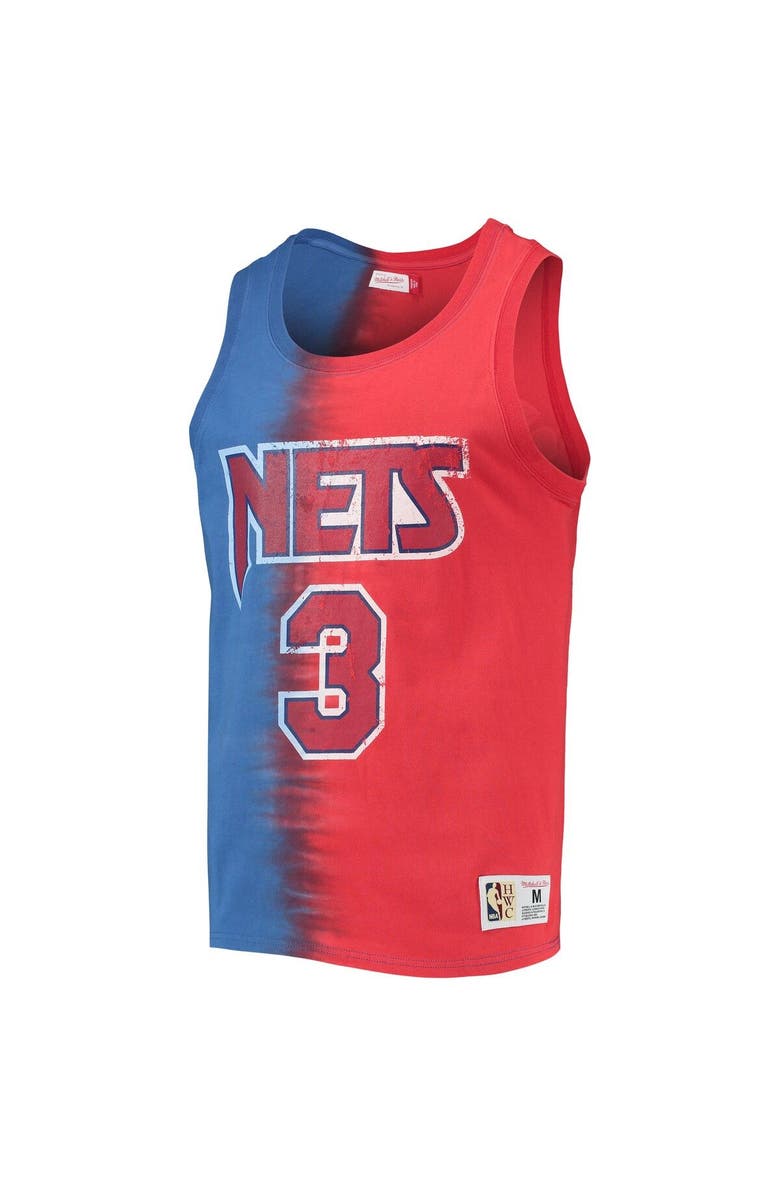 Mitchell & Ness Men's Mitchell & Ness Drazen Petrovic Blue/Red New Jersey Nets Hardwood Classics Tie-Dye Name & Number Tank Top, Alternate, color, 