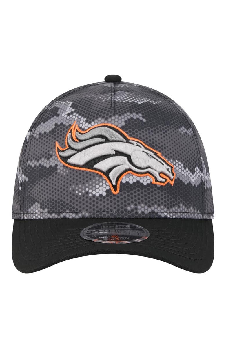 New Era Men's New Era Black Denver Broncos Camo A-Frame 39THIRTY Flex Hat, Alternate, color, Black