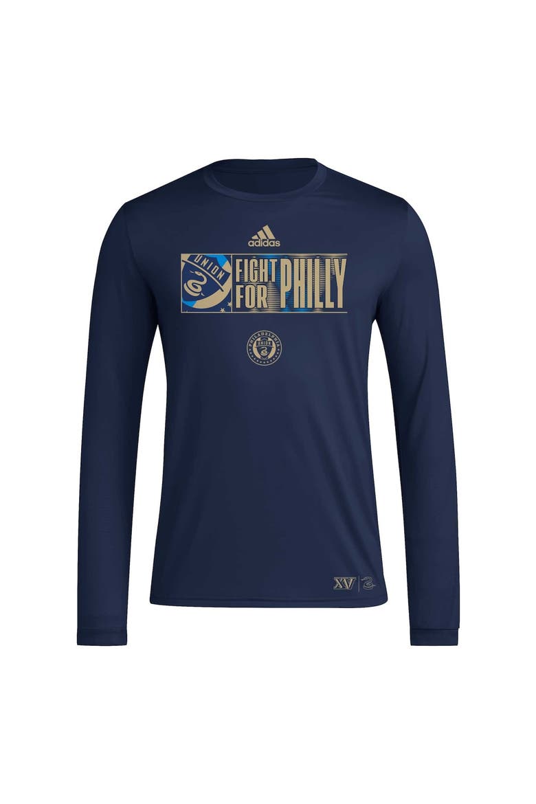 Men's adidas Navy Philadelphia Union 2024 Jersey Hook AEROREADY Long Sleeve T-Shirt, Alternate, color, Navy