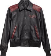 AMIRI Colorblock Staggered Logo Leather Jacket
