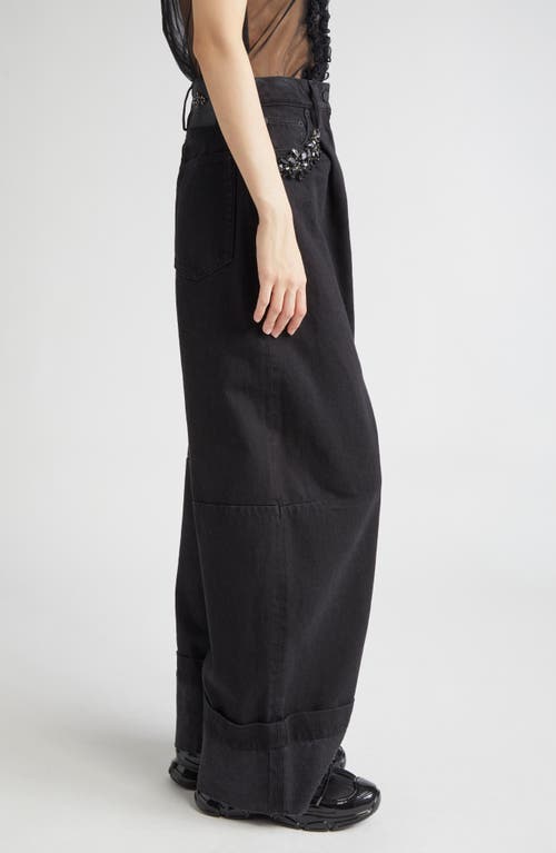 Simone Rocha Turbo Crystal Embellished Wide Leg Puddle Carpenter Jeans