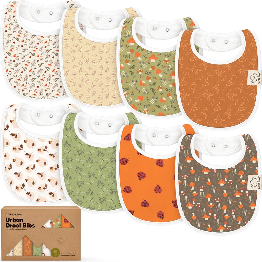 Keababies 8-pack Baby Drool Bibs In Fall Spores