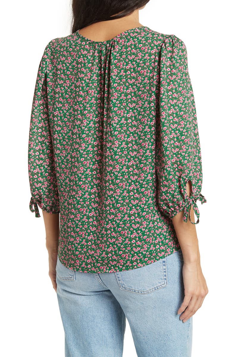 Renee C V-neck Tie-sleeve Blouse, Alternate, color,