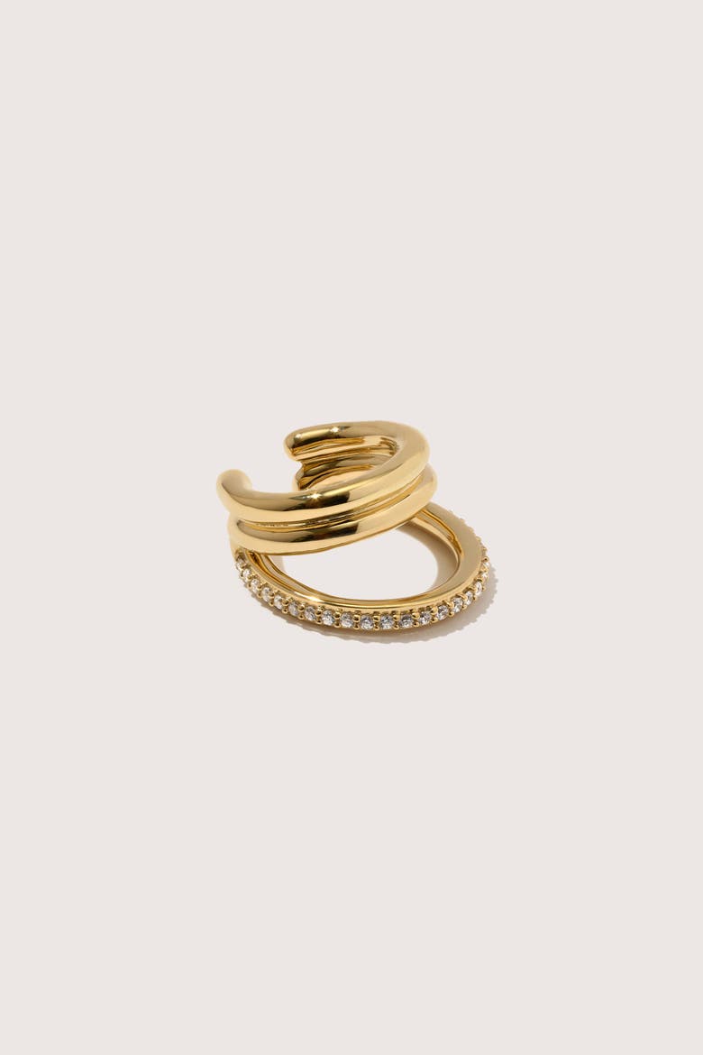 14kt Gold Vermeil Pavé Concero Ear Cuff, Main, color, Yellow Toned Gold